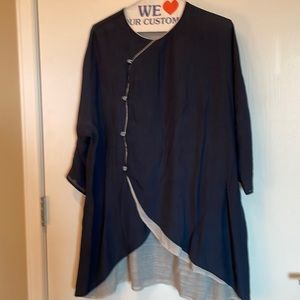 Navy with light grey lining